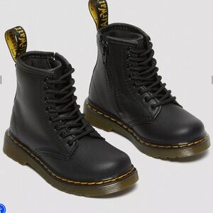 Dr. Martens Toddler Softy T Leather Black Lace Up Boots Size 12 Unisex New